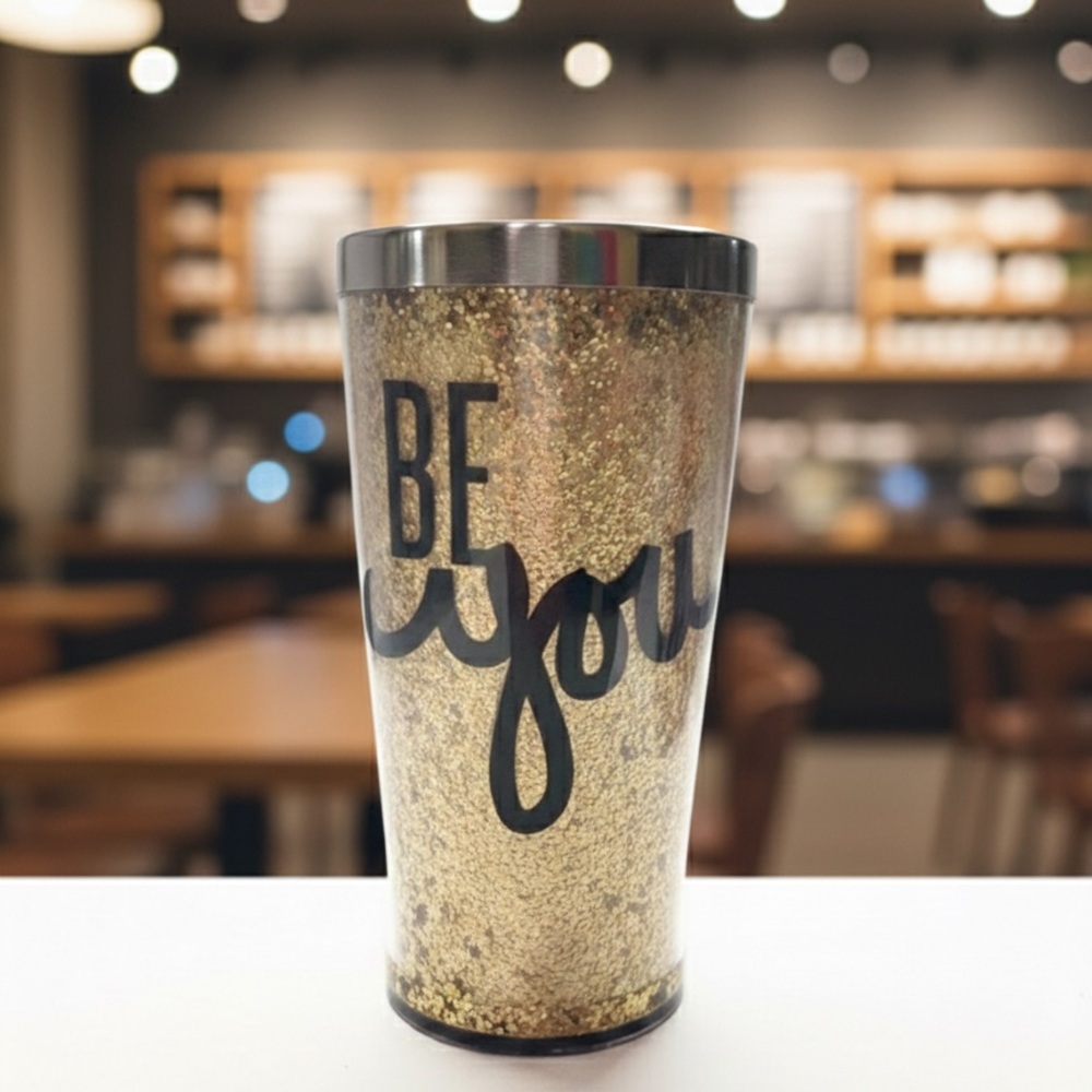 Gold Glitter “Be You” Tumbler